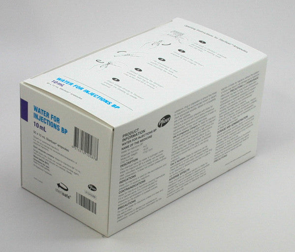 LumaCina Water for Injection BP 10ml Steriluer Ampoules- Box of 50