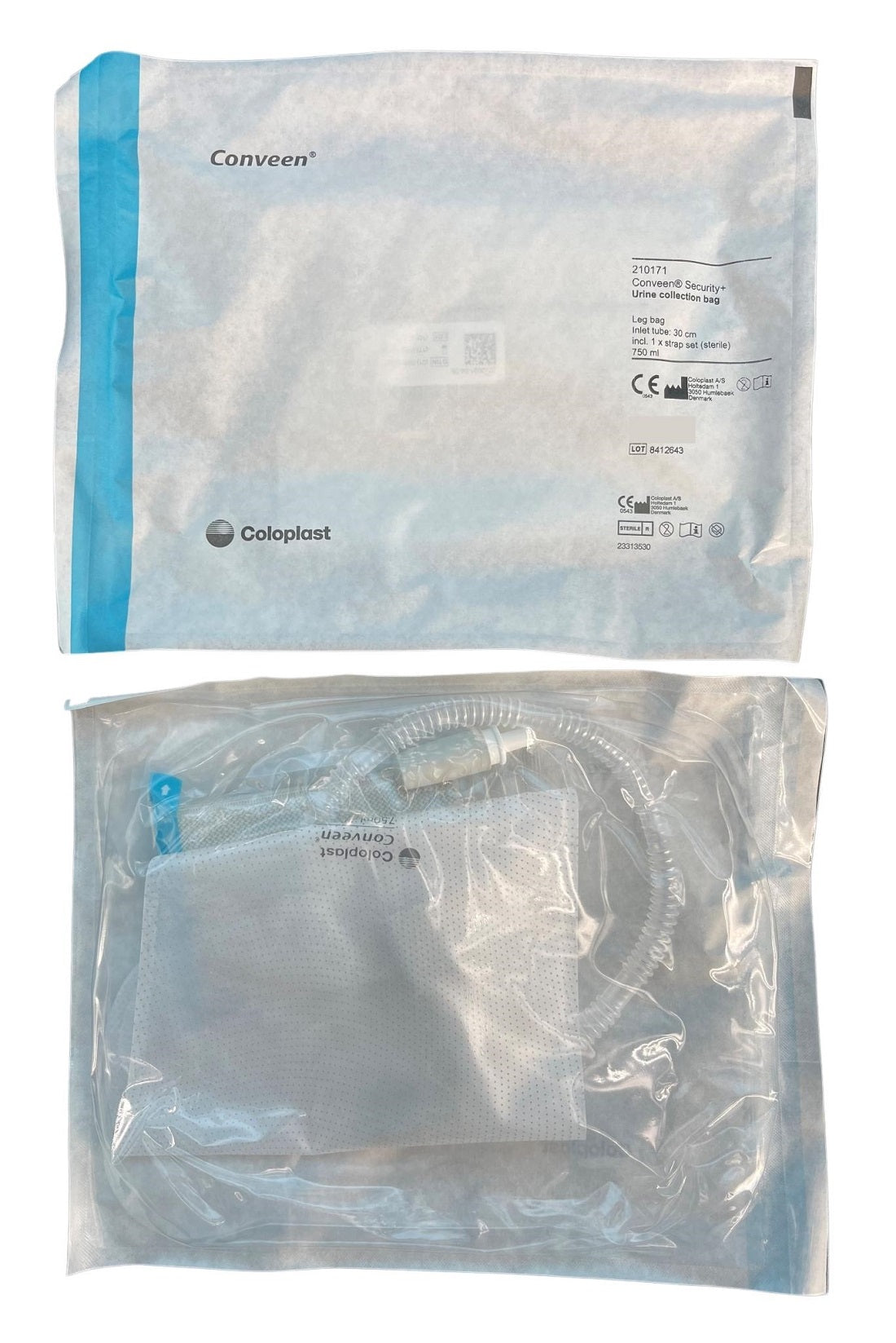 Coloplast Conveen Leg Bag With Straps Unisex Sterile Tube White Design Flip Tap - All Sizes
