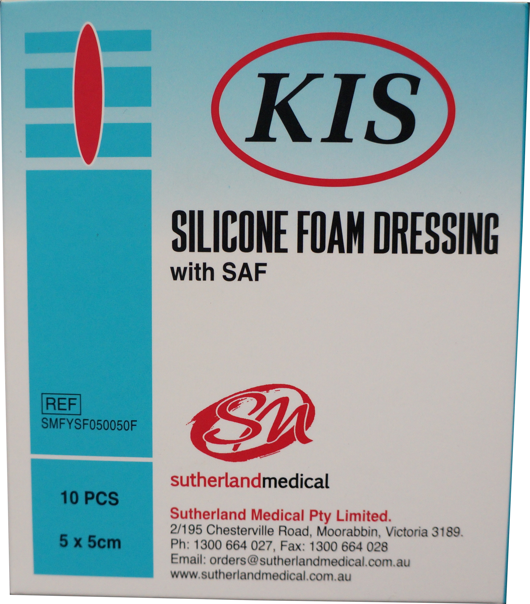 KIS Silicone Foam Adhesive Dressing, Box of 10 - All Sizes