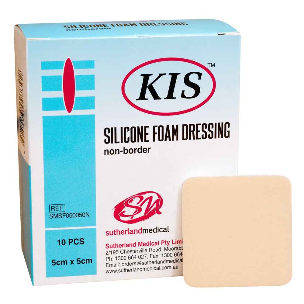 KIS Silicone Foam Non Adhesive Dressing, Box of 10 - All Sizes