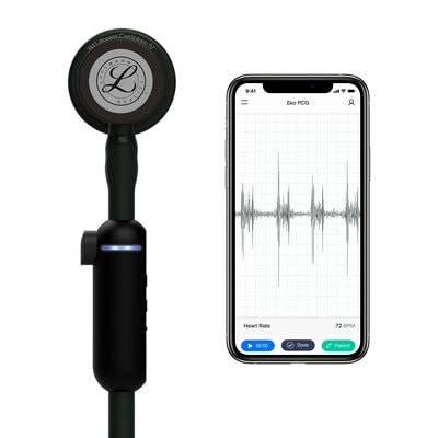 3M Littmann CORE Digital Stethoscope With Black Tube and Stem and Headset, Box of 1 - All Colors