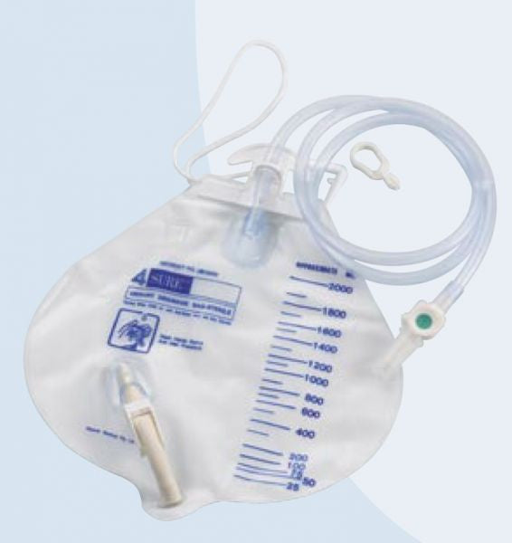 4Sure Drain Bag Closed System S4 Urinary Drainage 2000ml 120cm Tube (UB5500) - Pack of 20