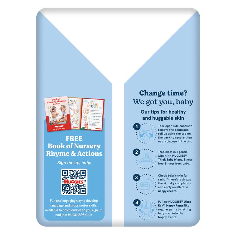 Huggies | Ultra Dry Nappy Pants Toddler Boys Size 4 (9-14kg ) 29Pcs Pack