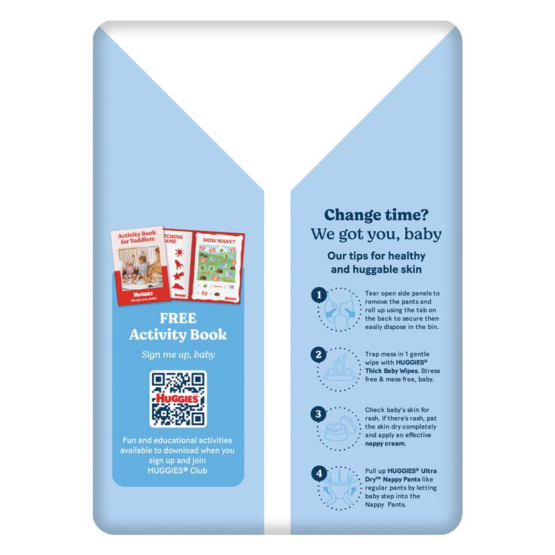 Huggies | Ultra Dry Nappy Pants Walker Boys Size 5 (12-17kg) 26Pcs Pack