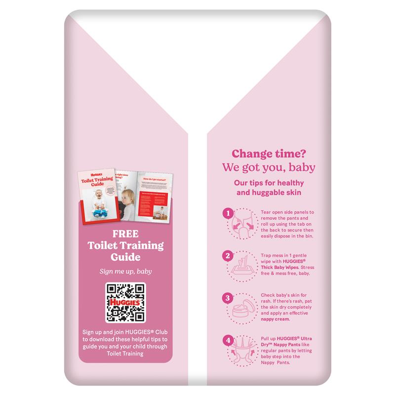 Huggies | Ultra Dry Nappy Pants Junior Girls Size 6 (15kg & Over) 24Pcs Pack