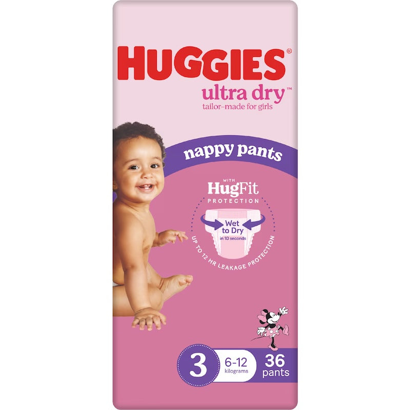 Huggies | Ultra Dry Nappy Pants Girls Size 3 (6-12kg) 36Pcs pack