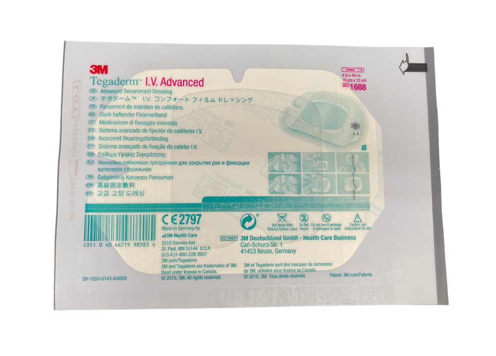 3M Tegaderm I.V. Advanced Securement Dressing 10cm x 12cm 1688 - Each