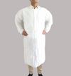 White Isolation Gown with Tie,  Full Back, Long Sleeve, AAMI Level 1, 40gsm, Nonwoven PP/PE, White, Individually Packed, Pkt of 100 pcs