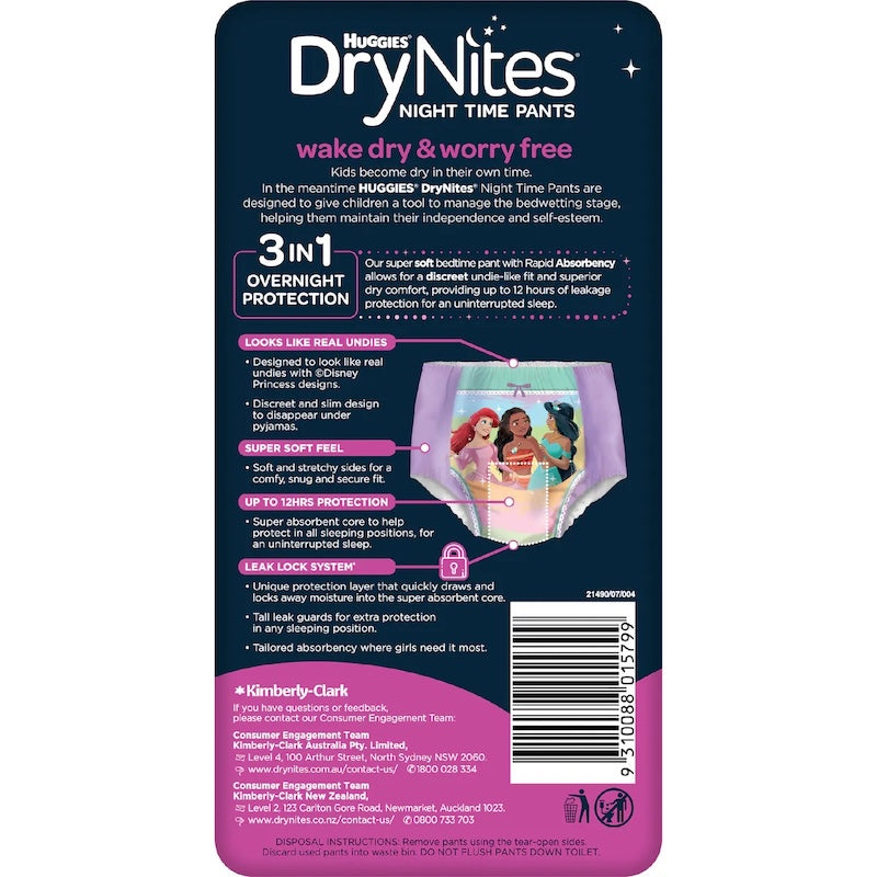 Huggies | DryNites Pyjama Pants for Girls Size 2-4 years, 13-20kg 10Pcs Pack