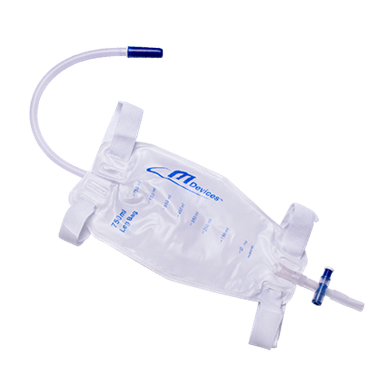 MDevices Leg Bag T-TAP Non-Return Valve with Bonded Step Connector and Silicone Straps Sterile - All Sizes