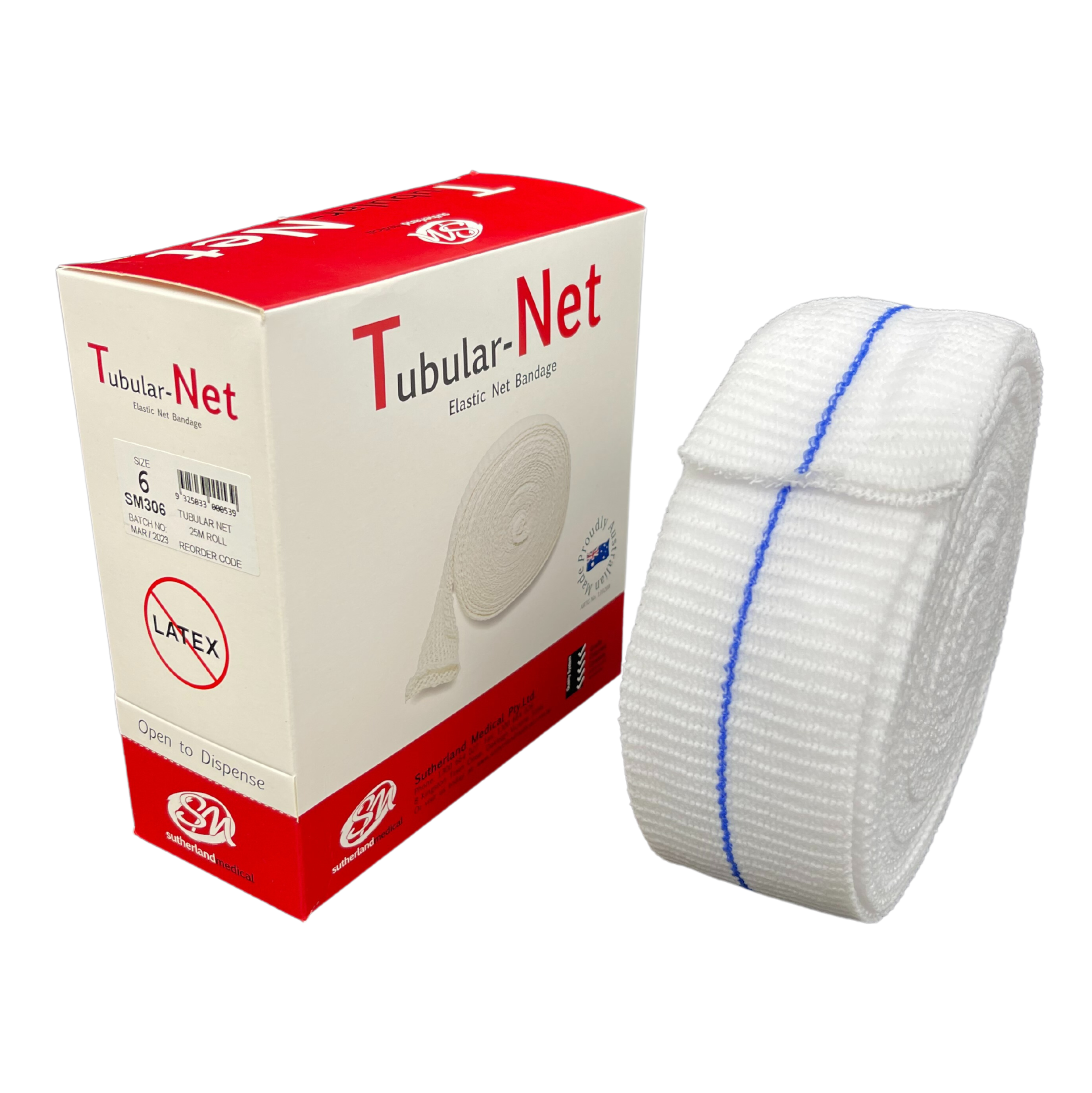 Tubular Net Streched Elastic Bandage, Latex Free, Roll of 25m - All Sizes