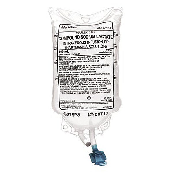 Baxter Viaflex Lactate Hartmanns Solution 500mL Bag (AHB2323)