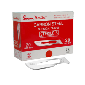 Swann-Morton Scalpel Blade Carbon Steel Sterile, Box of 100 - All Sizes