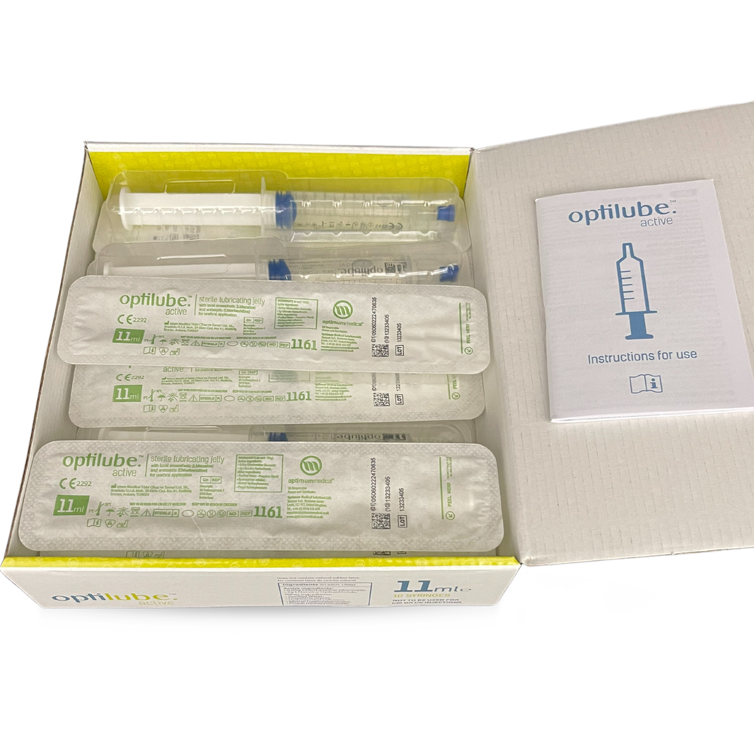 OptiLube | Active Lidocaine 2% And Chlorhexidine Gluconate 0.05%  - All Sizes