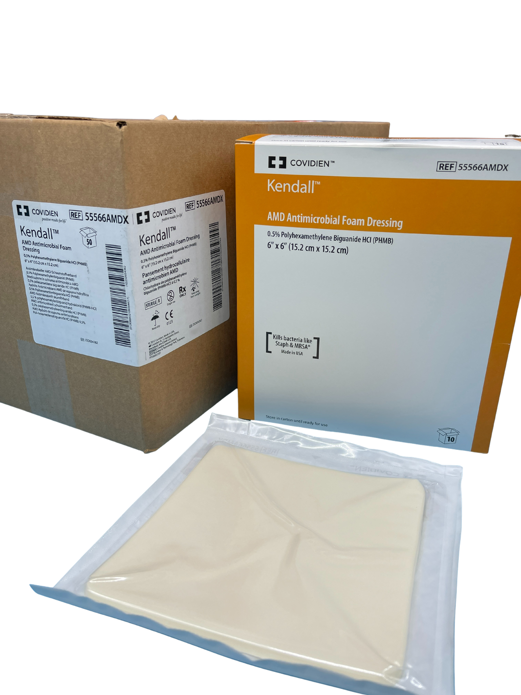 Covidien Kendall Amd Antimicrobial Foam 15Cmx15Cm (55566Amdx)
