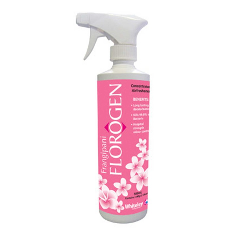 Whiteley Florogen Concentrated Alcohol Based Air Freshener 500mL, Frangipani, Citrus, Strawberry - Each