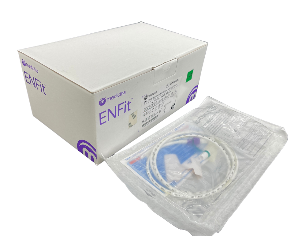 Medicina ENFit 14CH Nasojejunal (NJ) Feeding Tube Polyurethane With Guidewire, Box of 10
