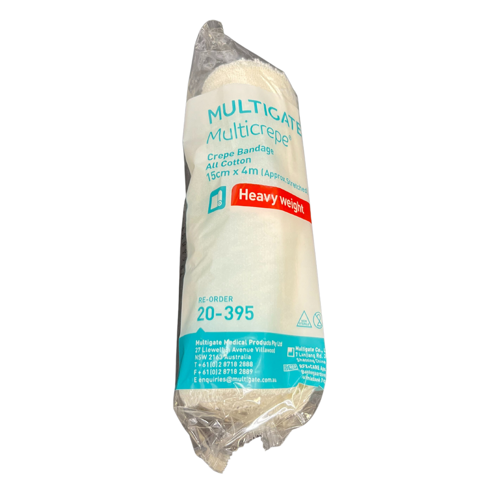 Multigate Multicrep Crepe Bandage All Cotton 15cmx4mtr (Stretched) Heavy Weight (20-395) - Box of 5