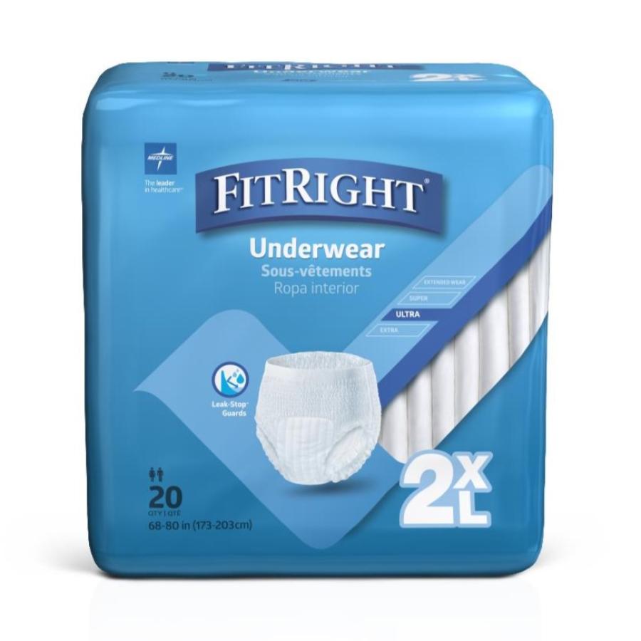 Medline | FitRight Bariatric Disposable Underwear 2XL / 3XL