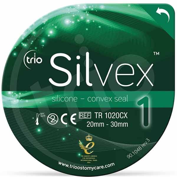 Trio Silvex Silicone Ostomy Convex Seal, Box of 10 (20-30mm - 30-40mm)