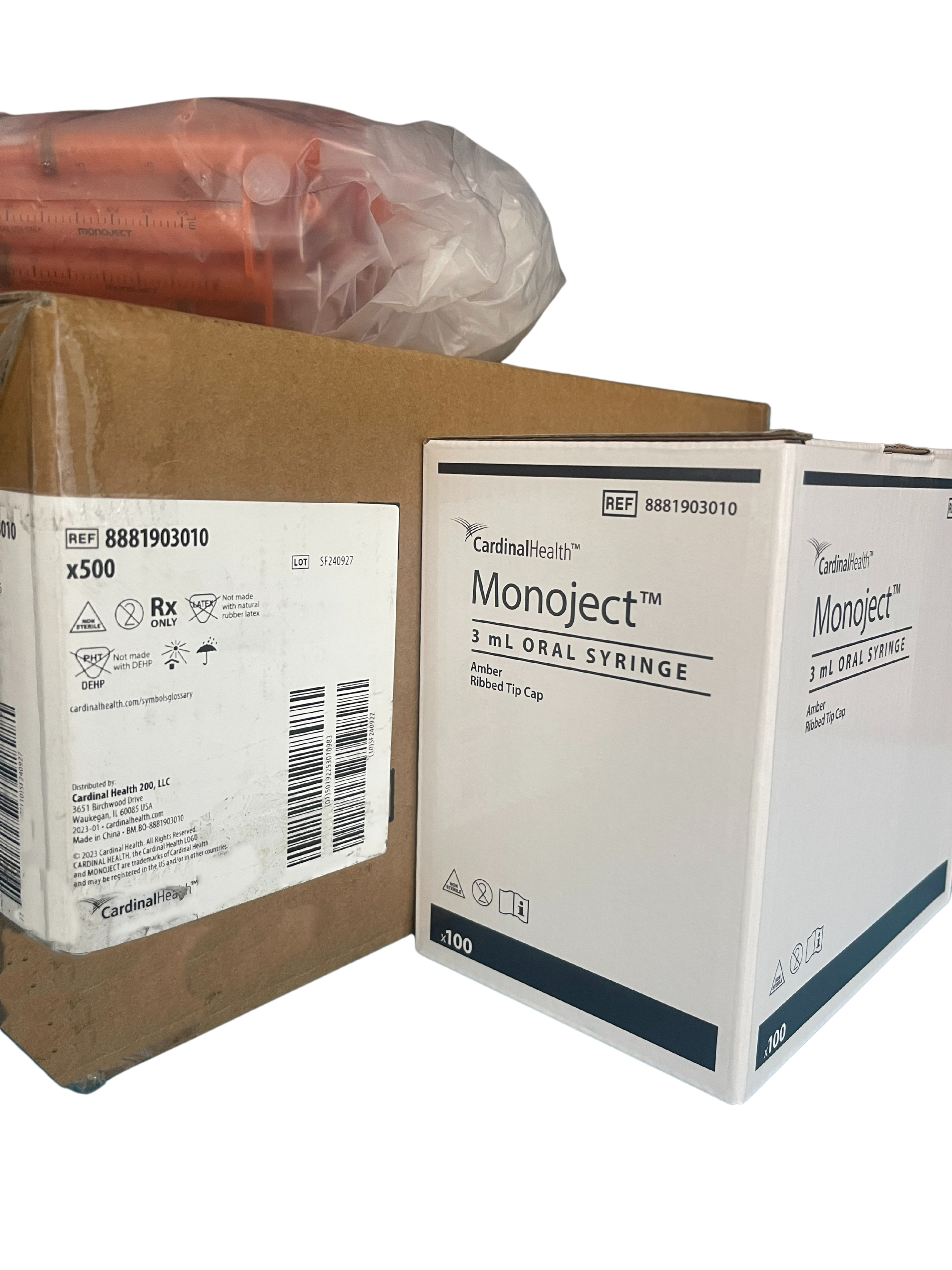 Covidien Monoject Oral Syringe Amber, 500pcs/ Box (3mL / 10mL)