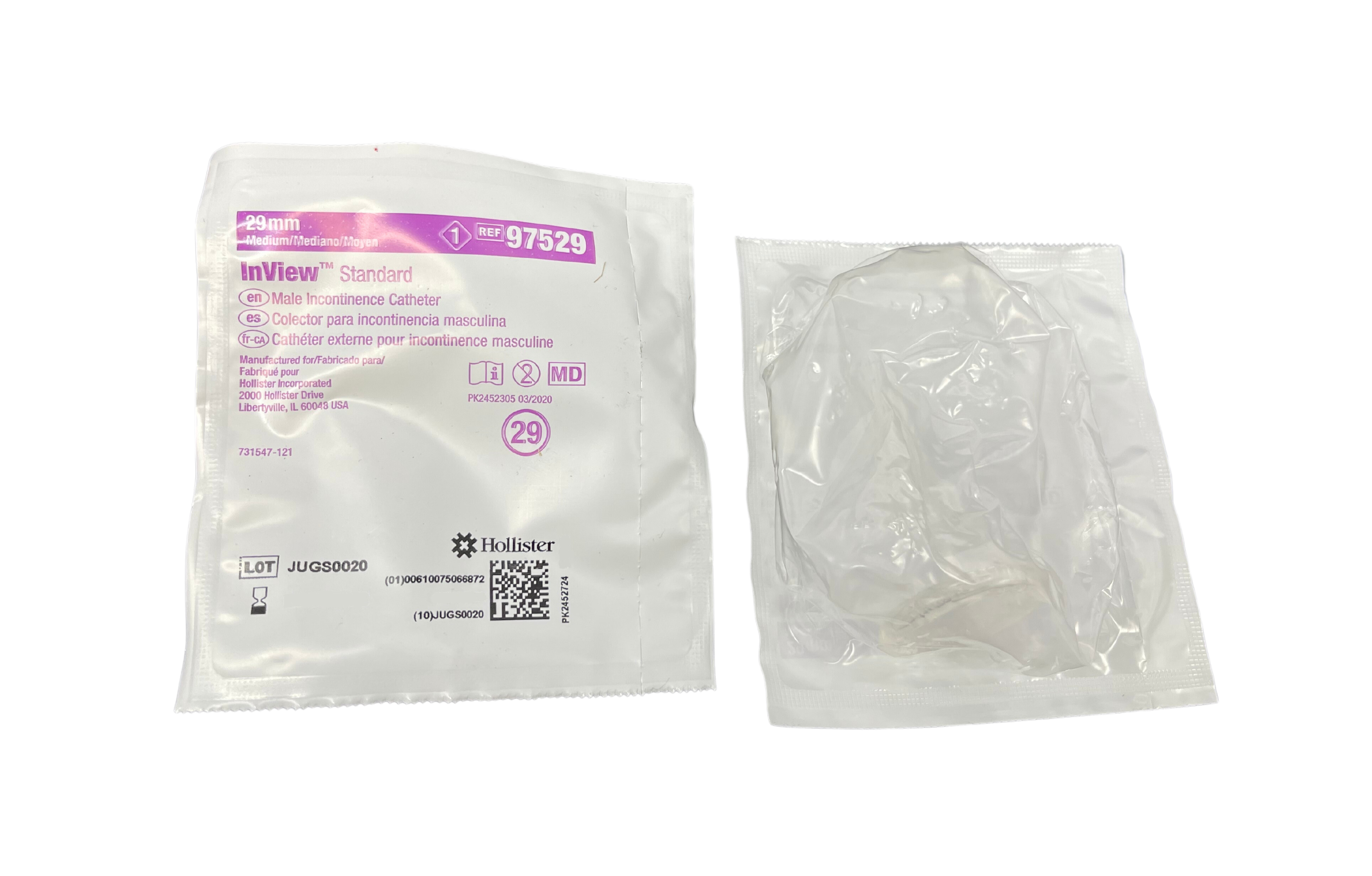 Hollister | Inview Standard Condom Silicone Male External Sheath, Self-Adhesive - All Sizes