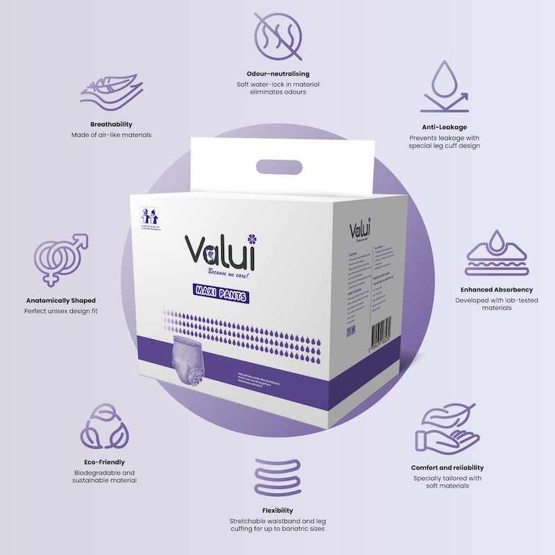 Valui | Maxi Unisex Pull-Ups XXL 160-230cm 2800ml Capacity 10Pcs PA23016