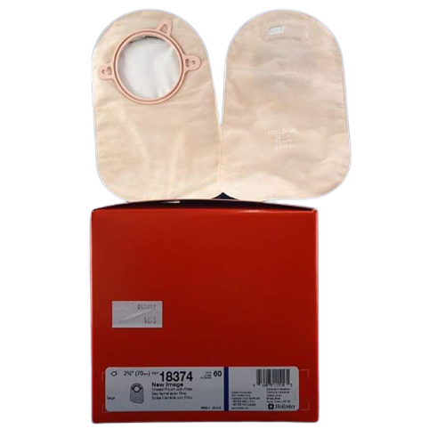 Hollister New Image Two-Piece Closed Maxi Ostomy Beige Pouches - All Sizes
