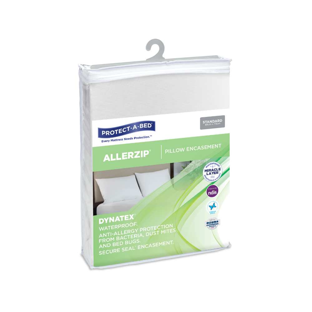 Allerzip Fully Encased Pillow Protector 48cm x 73cm, 100mL (Single / Twin Pack)