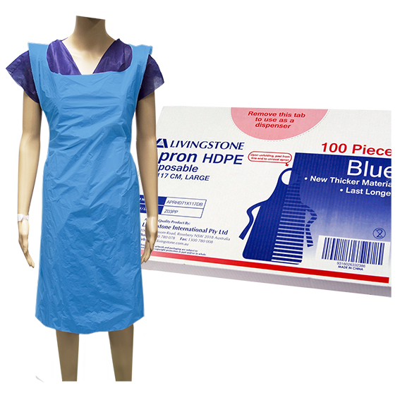 Disposable Apron, 71 x 117cm, High Density Recyclable Polyethylene (HD ...