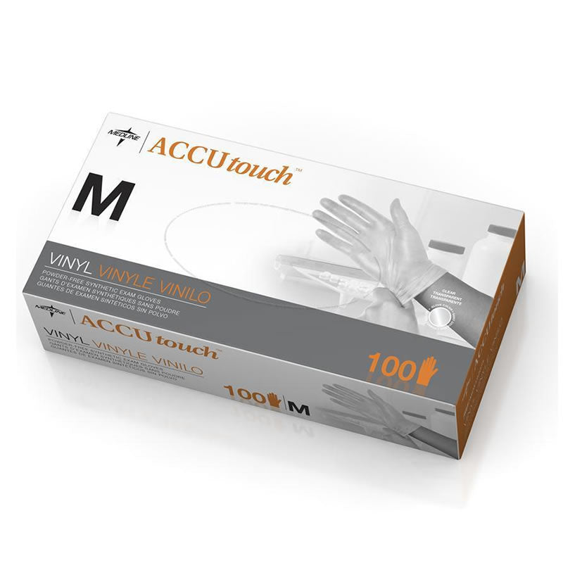 Medline | Accutouch Powder Free Vinyl Clear Gloves - Pack