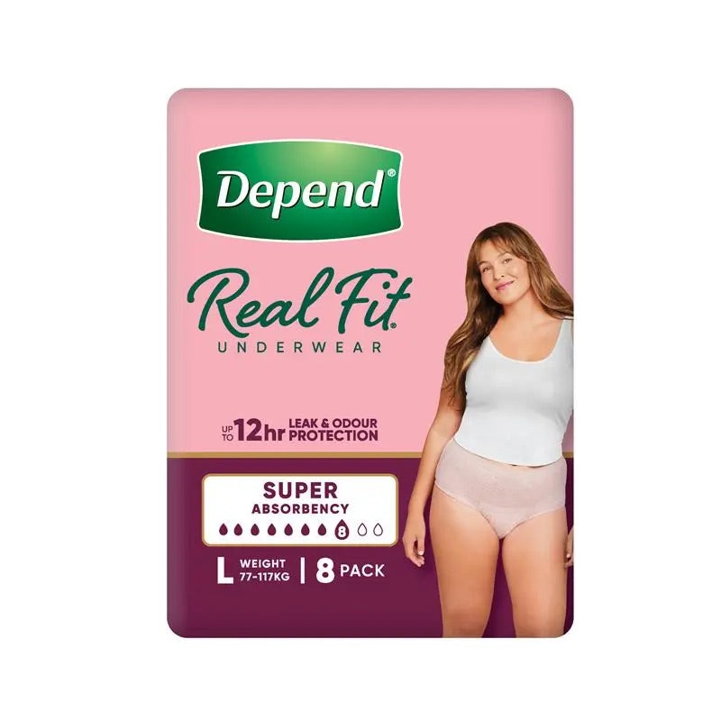 Depend | Real Fit Super Underwear For Women 1320mL Nude - All Sizes M/L/XL