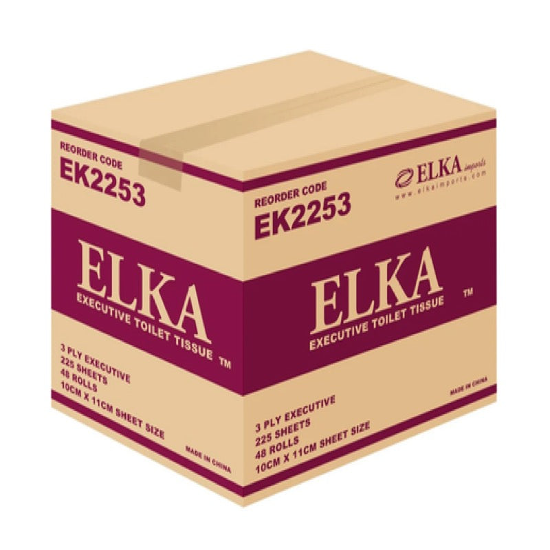 Elka | Toilet Tissue 3 Ply 250 Sheet Deluxe Carton of 48 Rolls