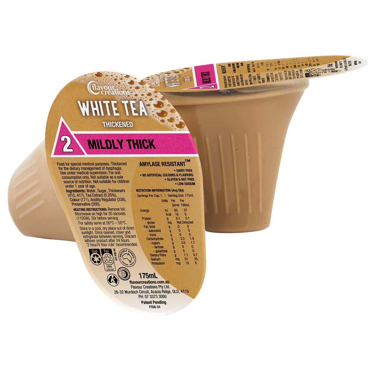 Flavour Creations White Tea Thickened Drink 175mL - All Types