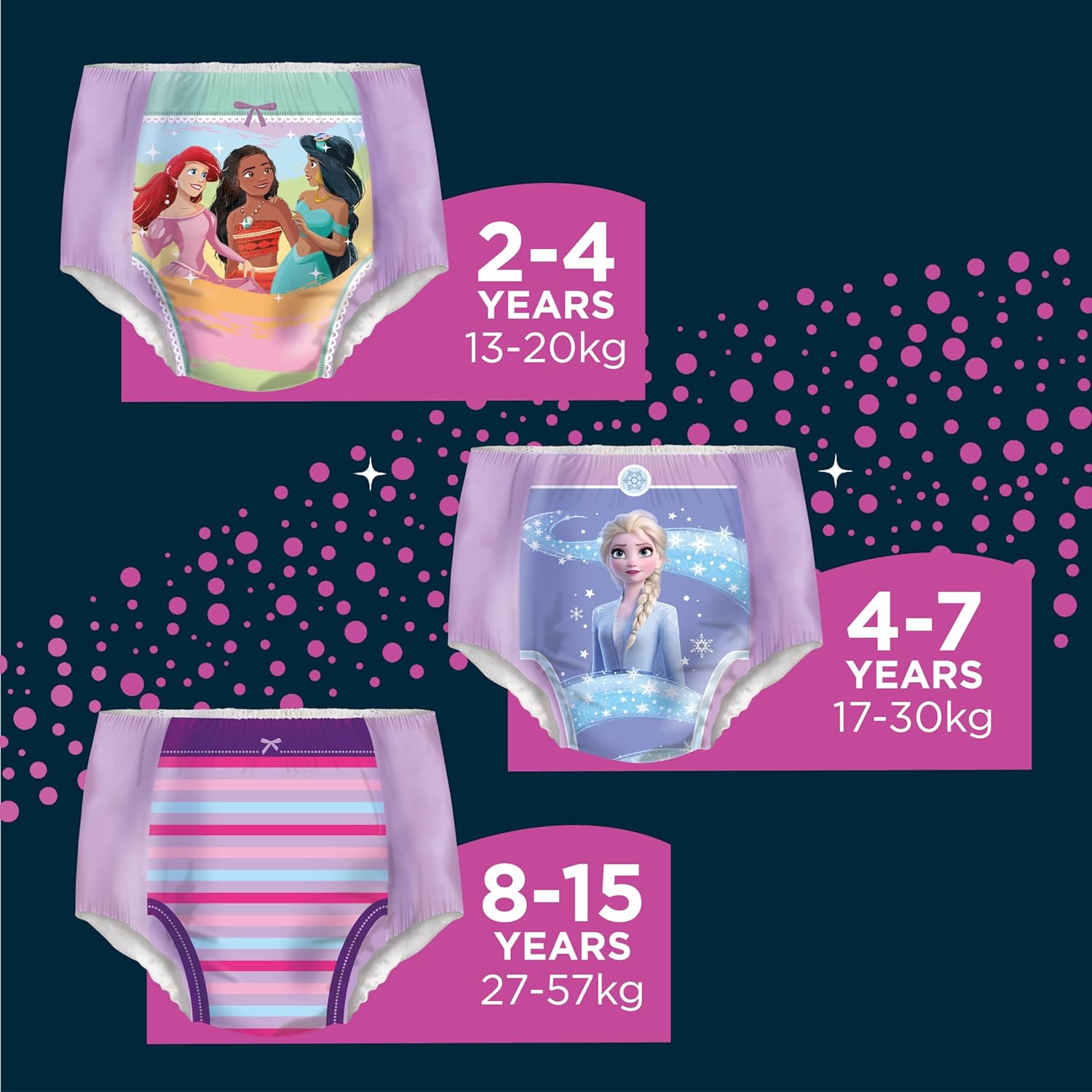 Huggies | DryNites Pyjama Pants for Girls Size 4-7 years (17-30kg) 9Pcs Pack