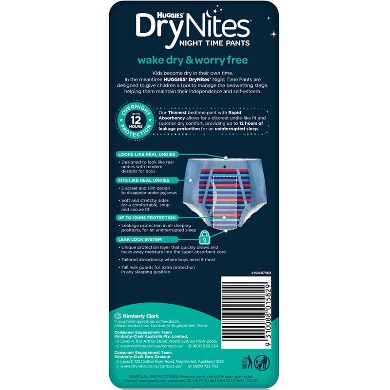 Huggies | DryNites Pants for Boys 8-15 Years (27-57kg) 8Pcs Pack