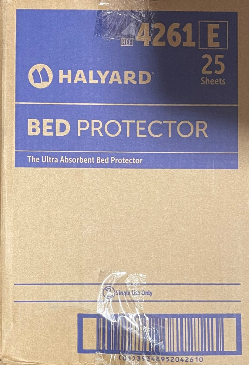 Halyard Bed Protector Ultra Absorbent 81X78 cm Unisex 250mL Underpad White 4261 - Pack of 25