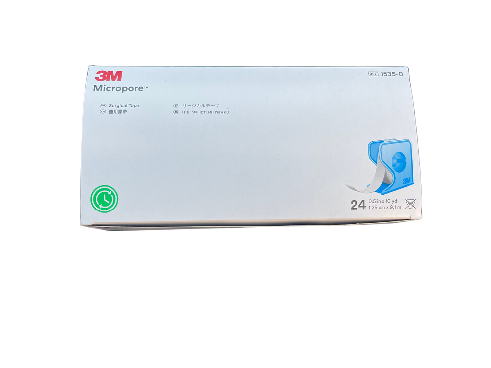 3M Micropore Surgical Tape With Dispenser Pack 12mm x 9.1m 1535-0 - Box of 24
