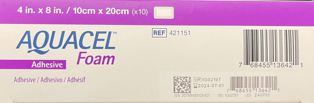 ConvaTec | Aquacel Foam Dressing 10cmx20cm Adhesive 421151
