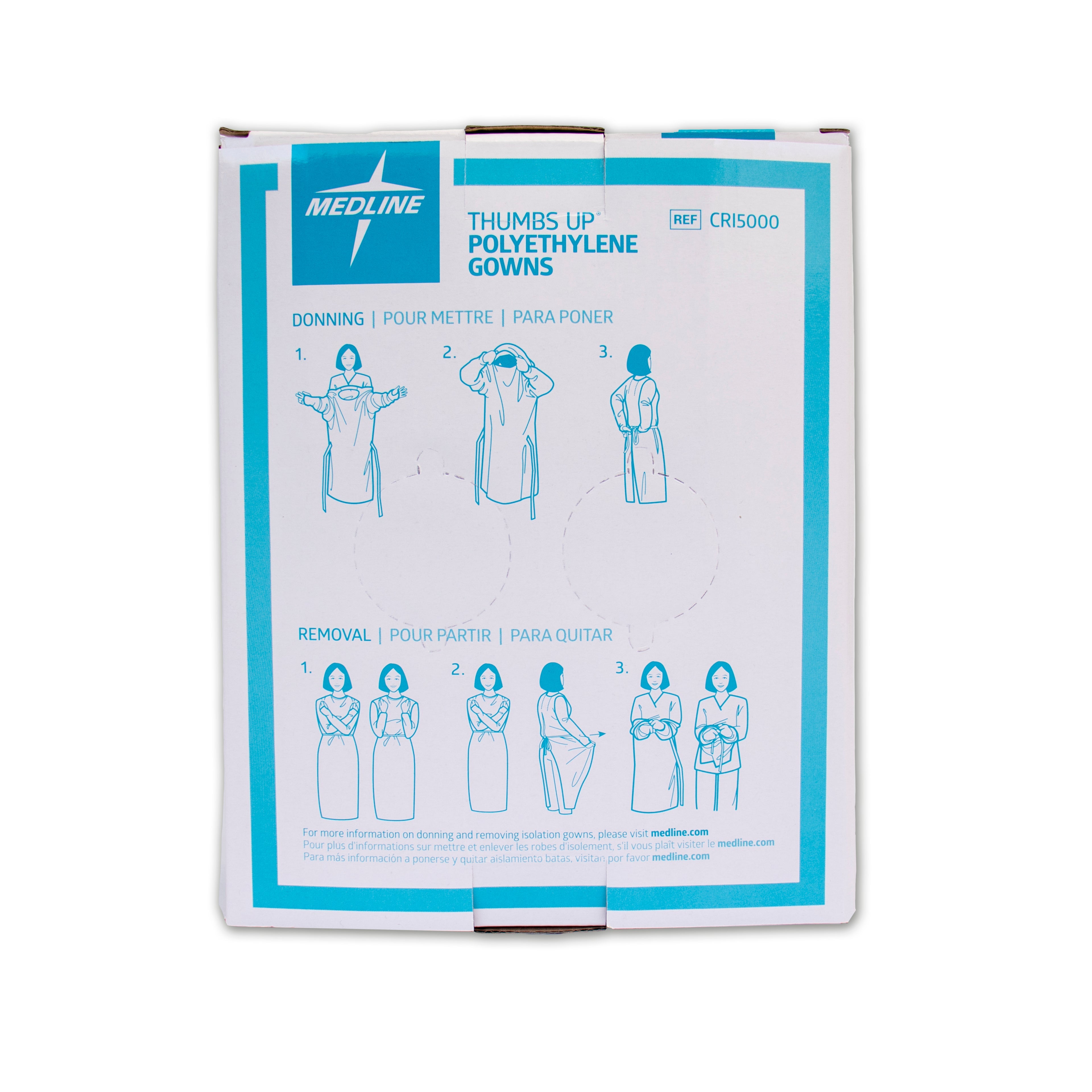 Medline | Polyethylene Isolation Gowns with Thumb Loop Style, Size Regular | Carton of 75