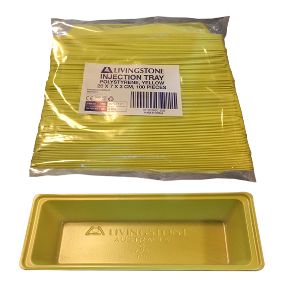 Medical Injection Trays, Yellow, Recyclable Polystyrene, Disposable, 2 ...