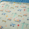 Waterproof kids bedding with construction theme for toilet training