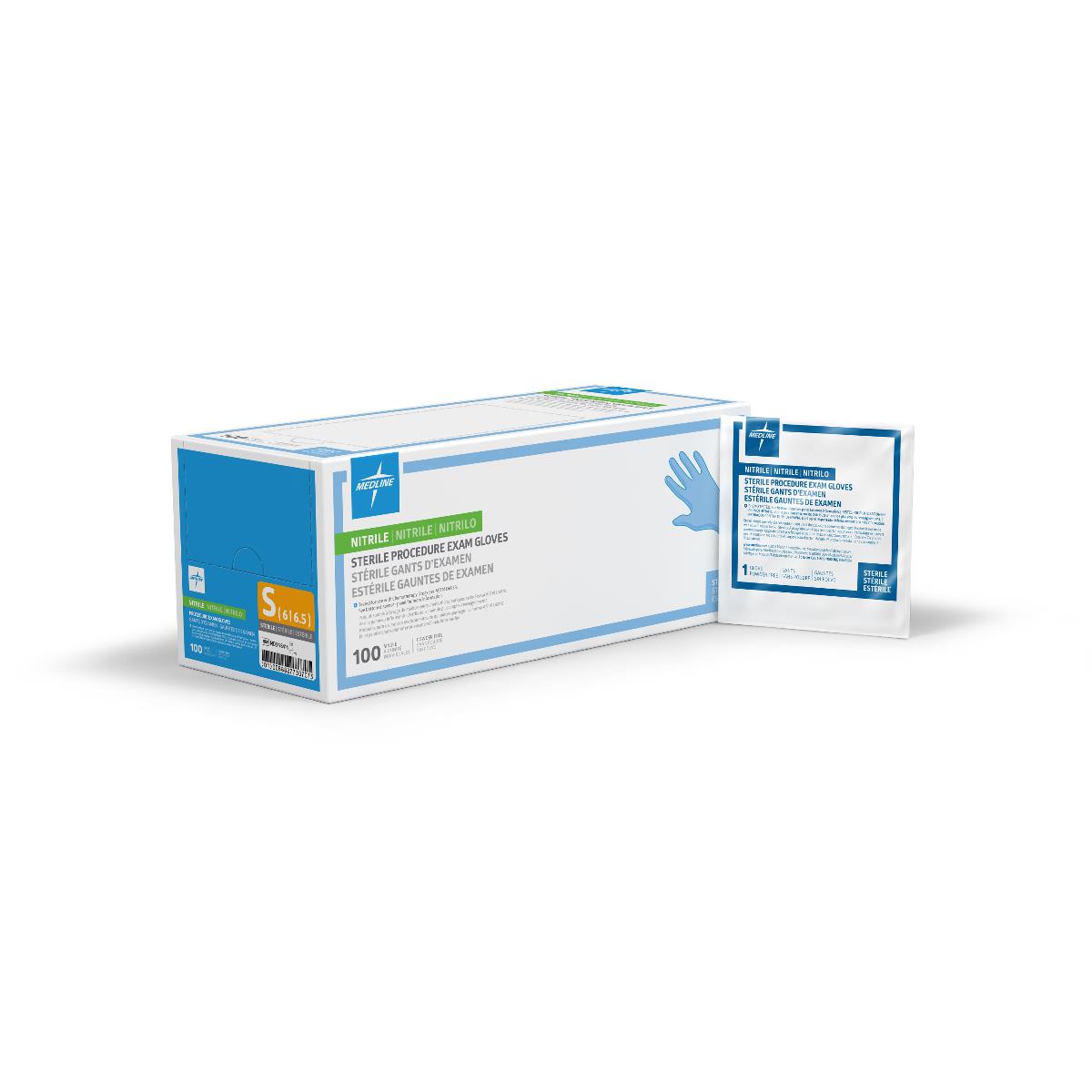 Medline | Sterile Nitrile Exam Gloves - 50 Pack