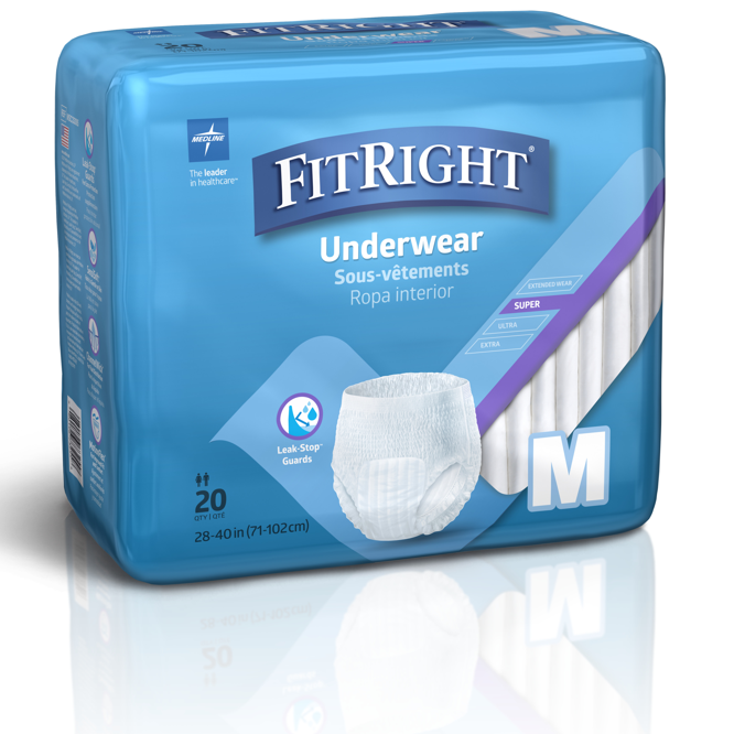 Medline | FitRight Protection Plus Super Underwear | Carton