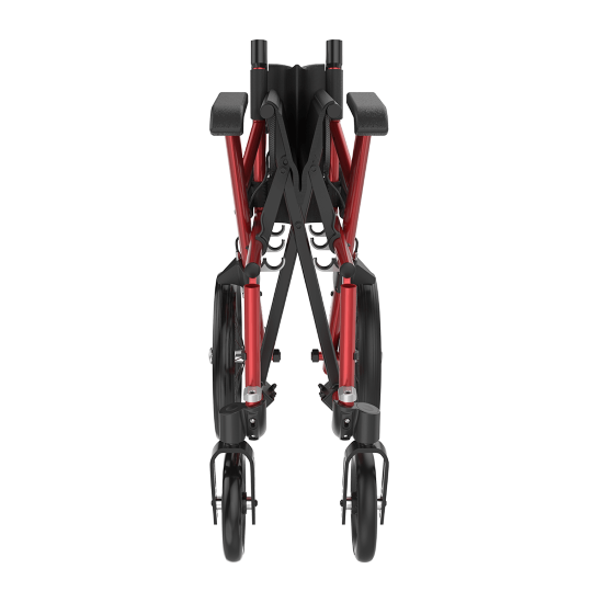 Aspire Socialite Folding Wheelchair, Attendant Propelled (Silver / Red)