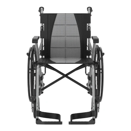 Aspire Socialite Folding Wheelchair, Self Propelled (Silver / Red)