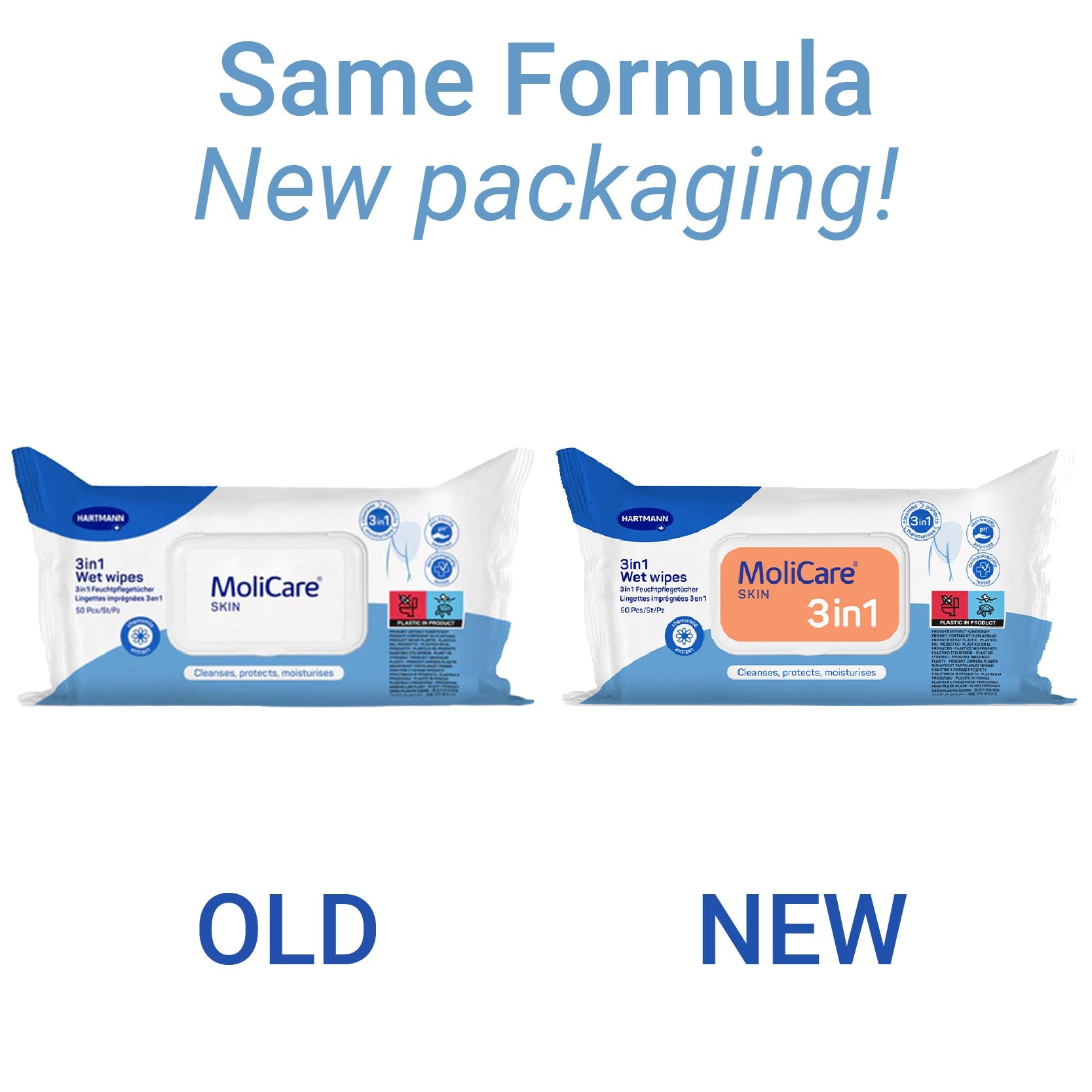 MoliCare | Skin 3-in-1 Wet Wipes 50Pcs 995096