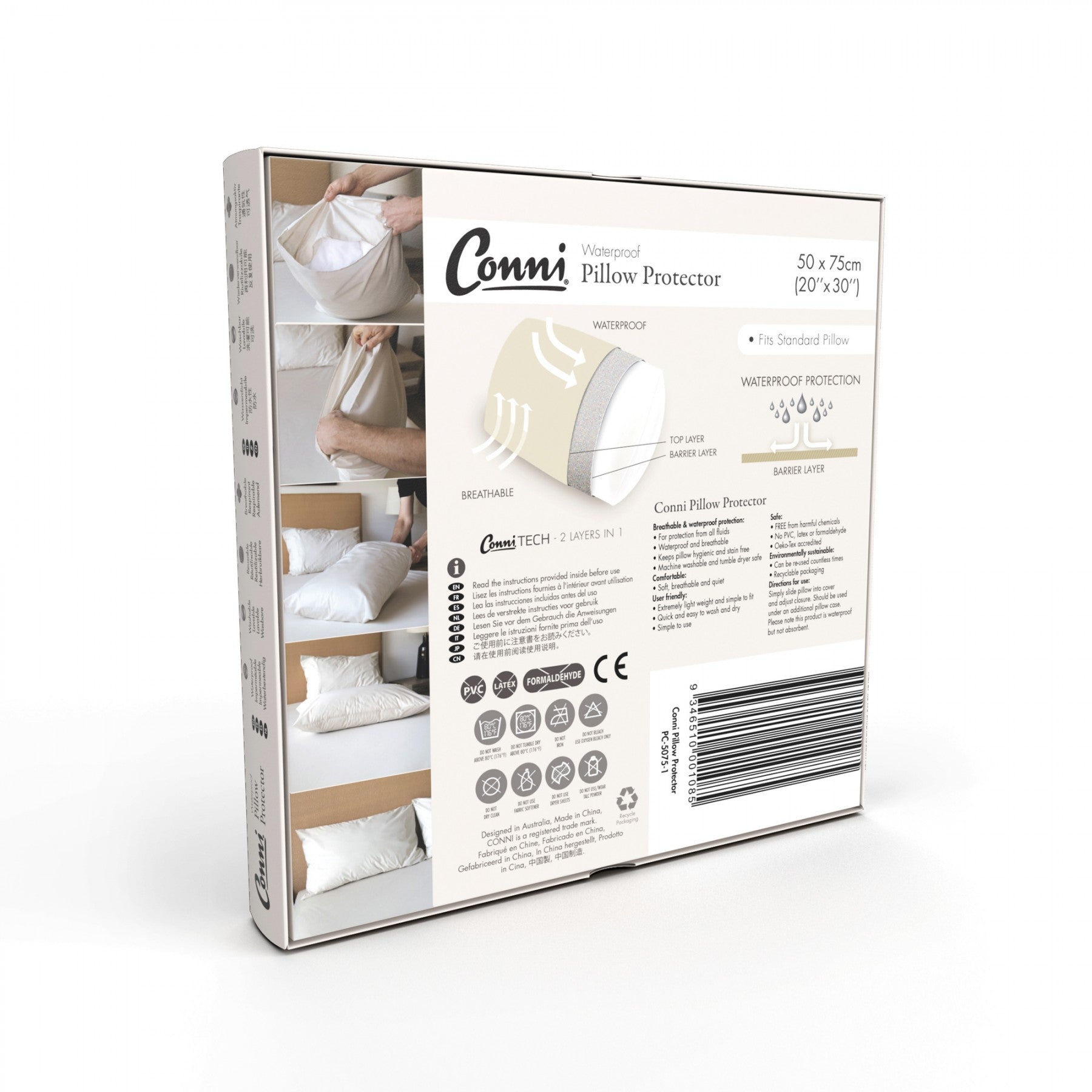 Conni Waterproof Pillow Protectors 50x75cm (PC-5075-1)