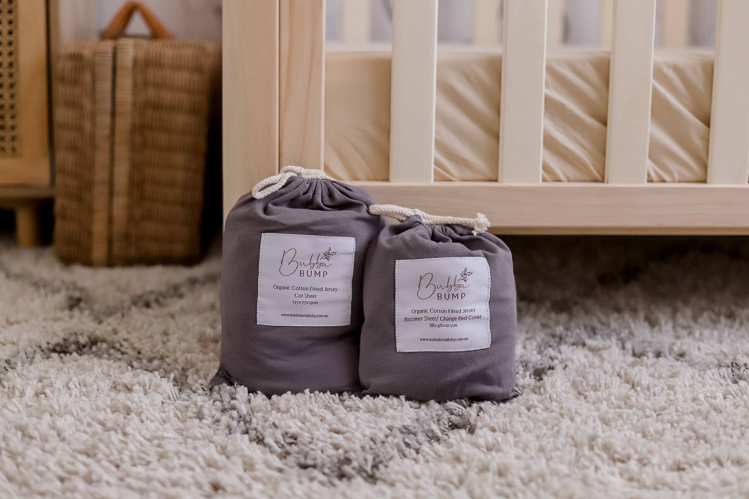 Storm Fitted Organic Bassinet Sheet/ Change Mat Cover - Bubba Bump