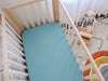 Duck Egg Blue Fitted Organic Cot Sheet - Bubba Bump